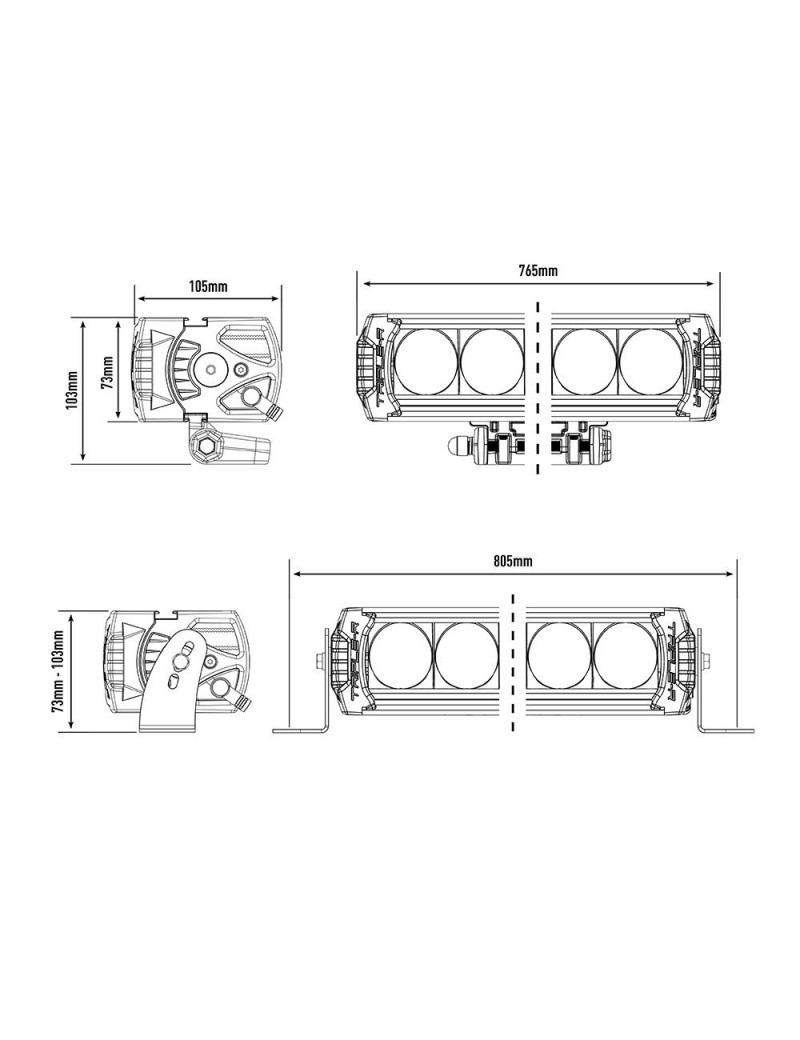 Barre Led Lazer Lamps Triple R Gen Elite